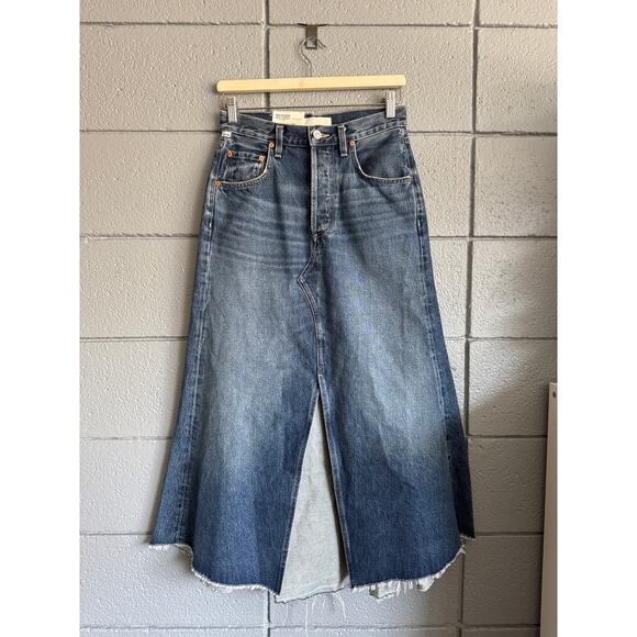 NWT Women's Citizen of Humanity Mina Reworked Denim Skirt in Medium Wash size 24 - Picture 2 of 6